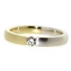 Ring mit Diamant – 585er Weiß – Gelbgold